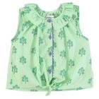 Sleeveless Shirt W/ Collar | Green W/ Green Trees