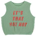 Sleeveless Top | Green W/ "hot hot" Print
