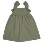 Seersucker Frilled Dress | Exotic Green