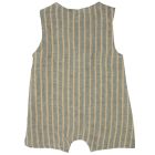 Striped Linen Overall | Leaf Green/Curry Stripes