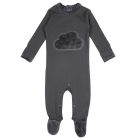 Velveteen Graphic Baby Footie | Gray