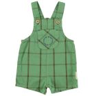 Baby Short Dungarees | Green Checkered