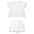Shirt & Short Musslin Set | White