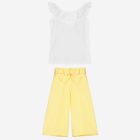 Yellow Trousers & White Back Bow Tank Top