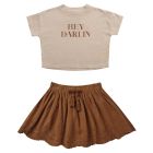 Hey Darlin' Boxy Tee & Rust Mini Skirt