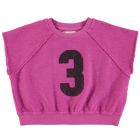 Sleeveless Sweatshirt | Fuchsia W/ "3" Print