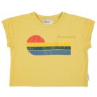 Tshirt | Yellow W/ Multicolor Wave Print
