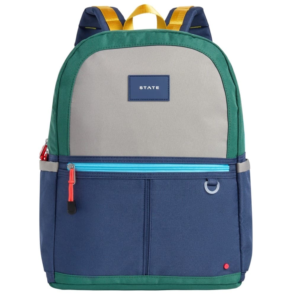 Kane Double Pocket Backpack | Green/Navy (7 & Up Years)