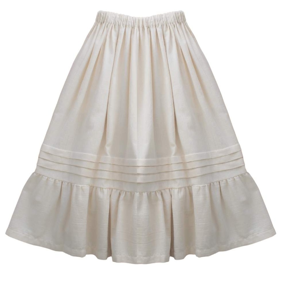 Skirt Long Ruffled Ecru