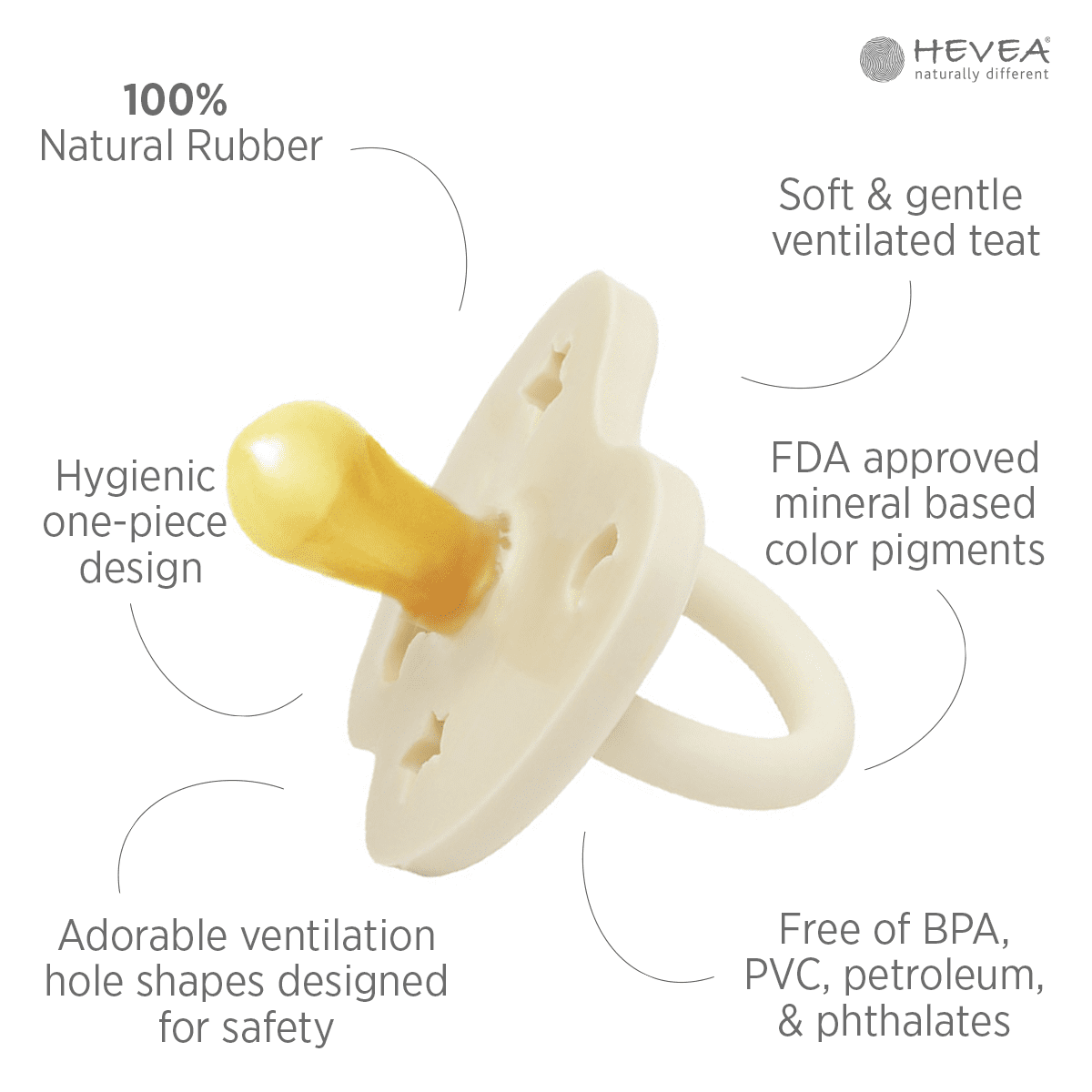0+ Months Natural Rubber Pacifier Orthodontic | Natural