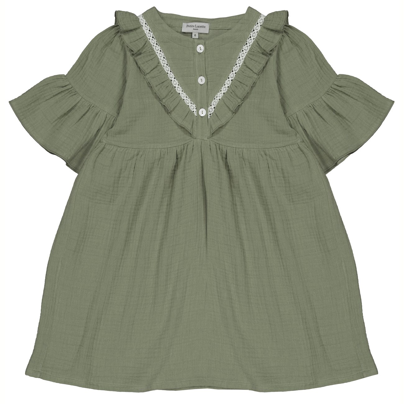Ernestine Dress With Lace | Olive