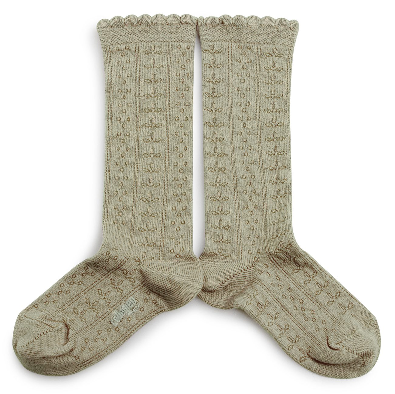 Juliette Pointelle Organic Cotton Knee-high Socks | Aigue Marine