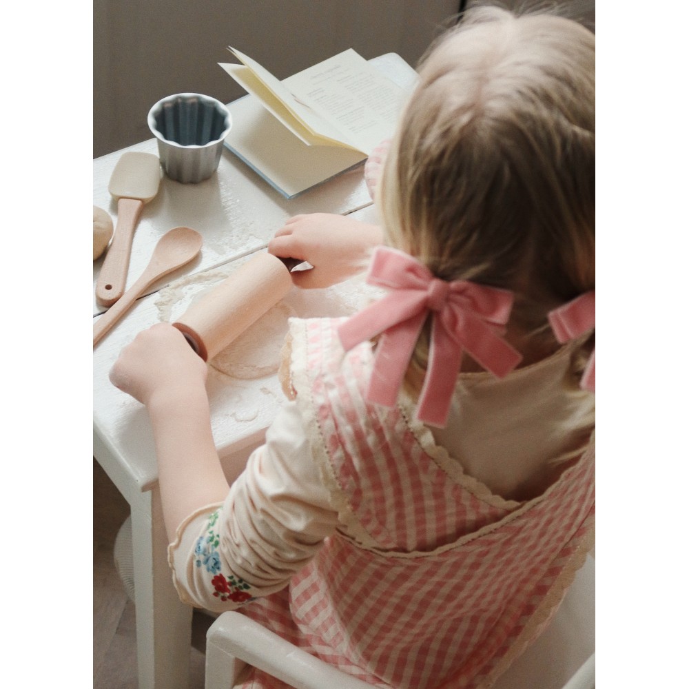 Kids Frill Apron Set | Cherry Check