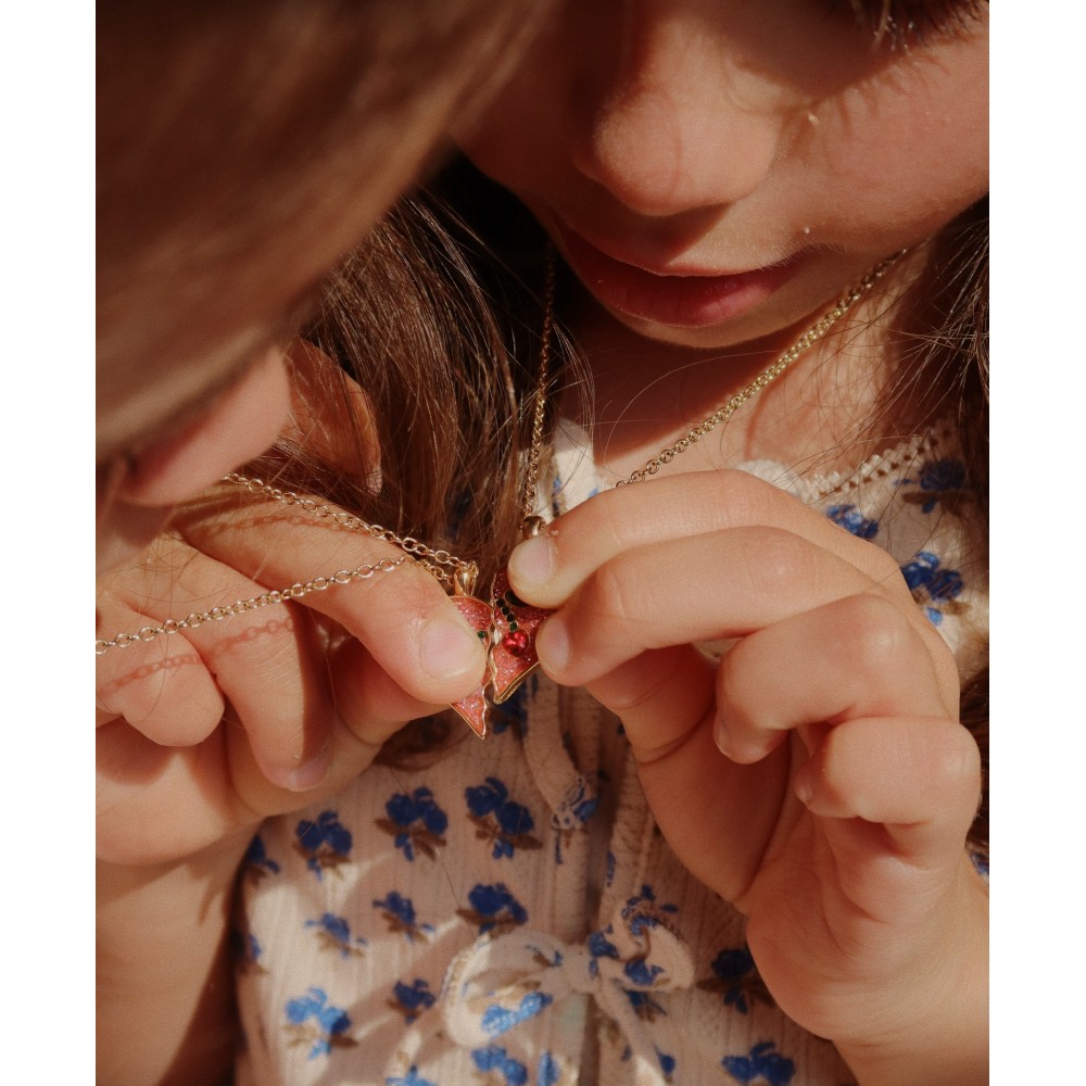 Pearly Cherry Necklace & Bracelet Set | Red/Glitter