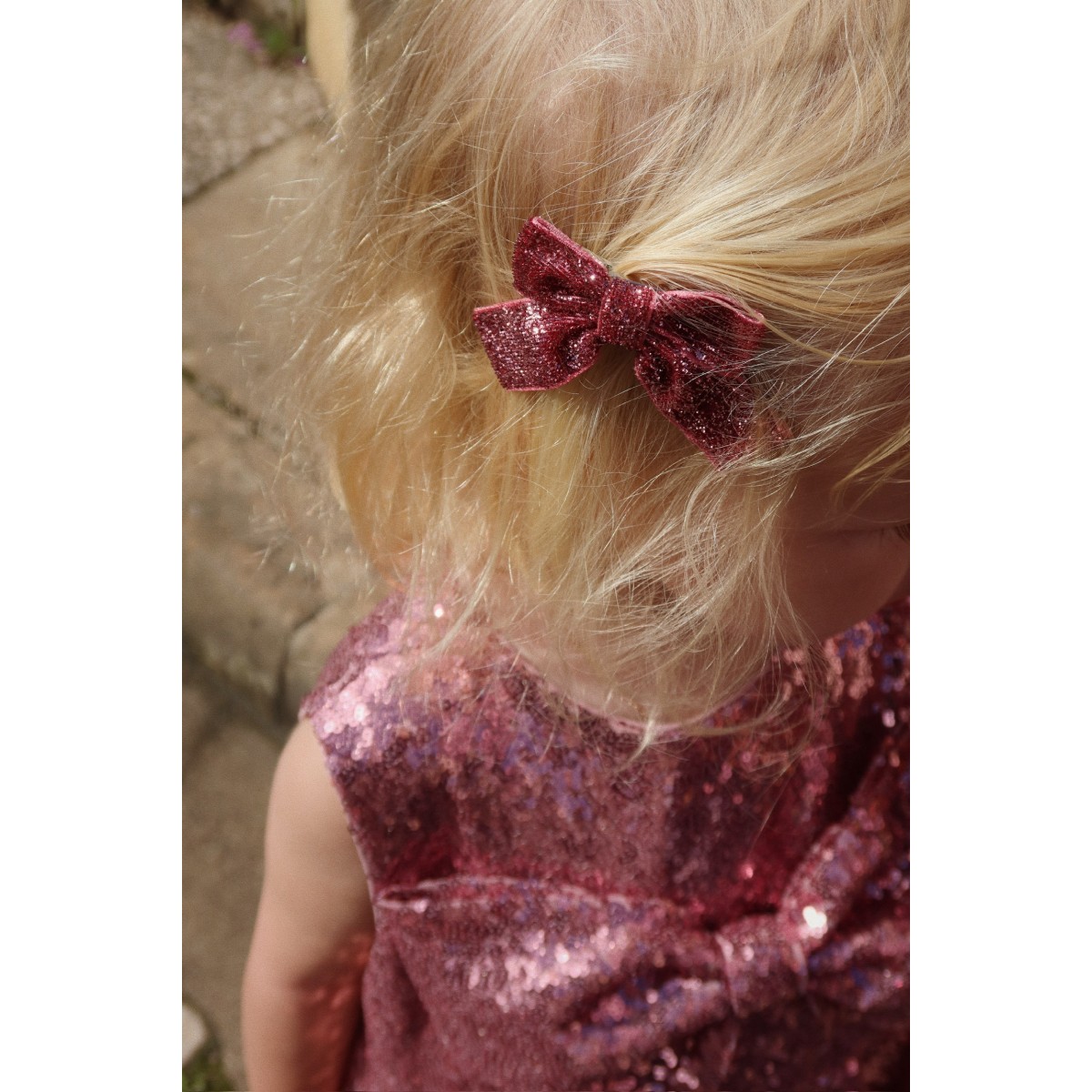 4 Pack Glitter Bow Hair Clips | Pink Mix