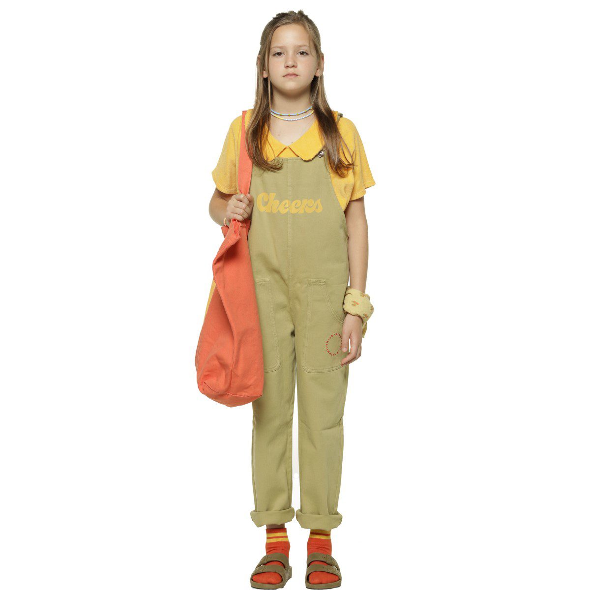 Dungarees | Khaki W/ Yellow 