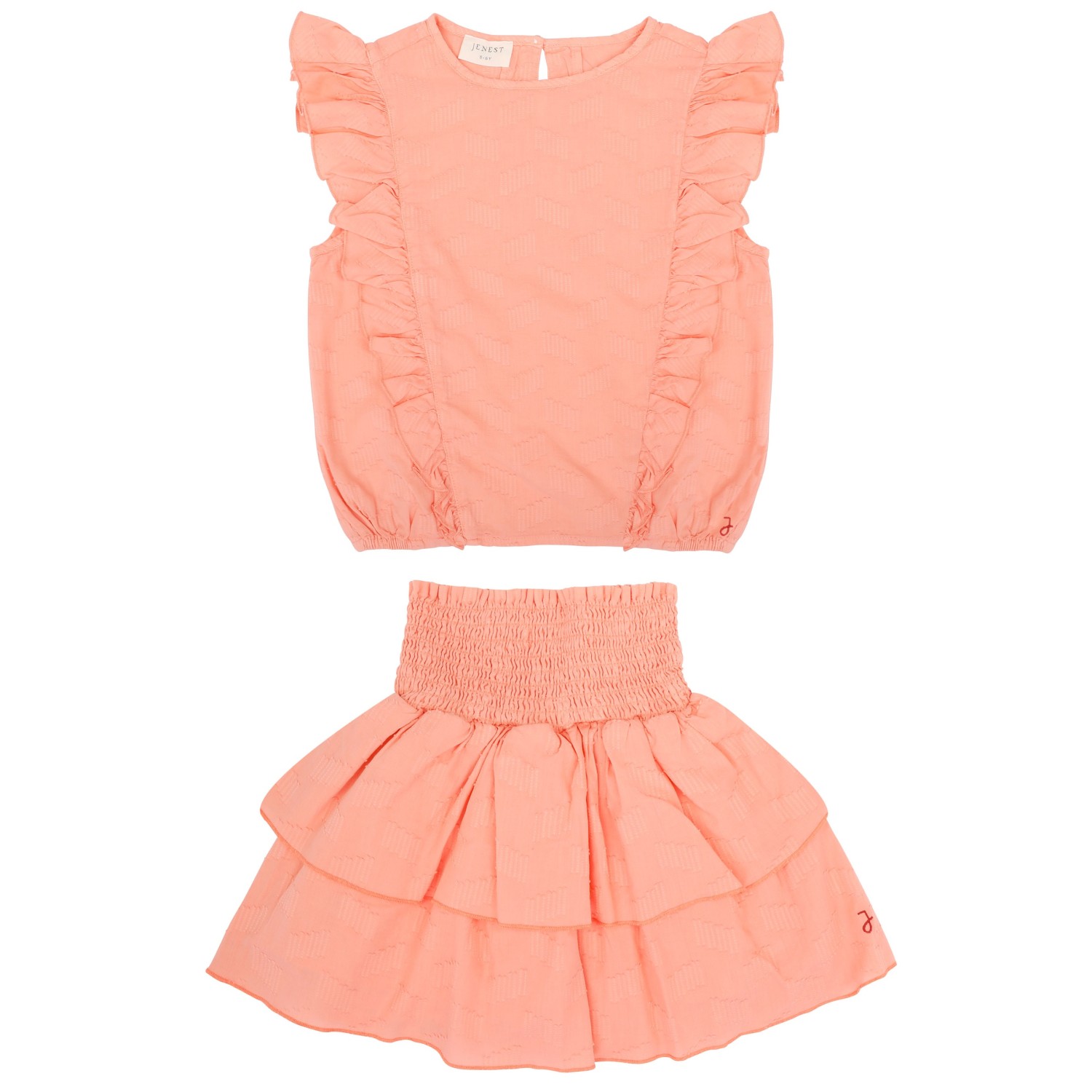 Faye Top & Elle Skirt | Light Coral Orange