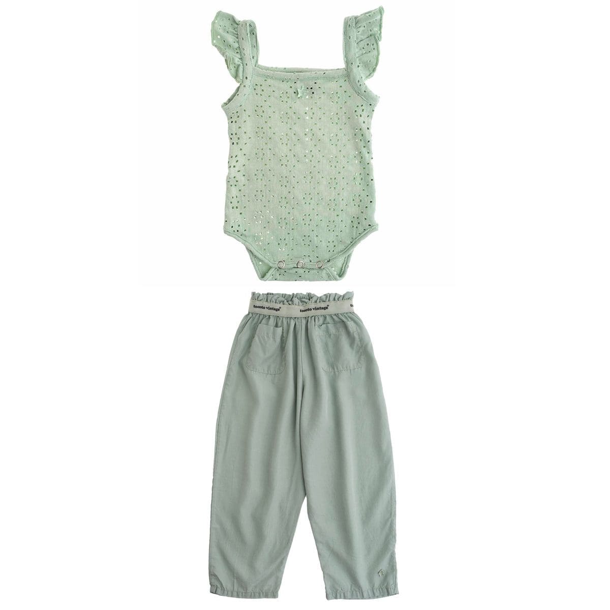 Pointelle Body Suspenders & Tencel Pants