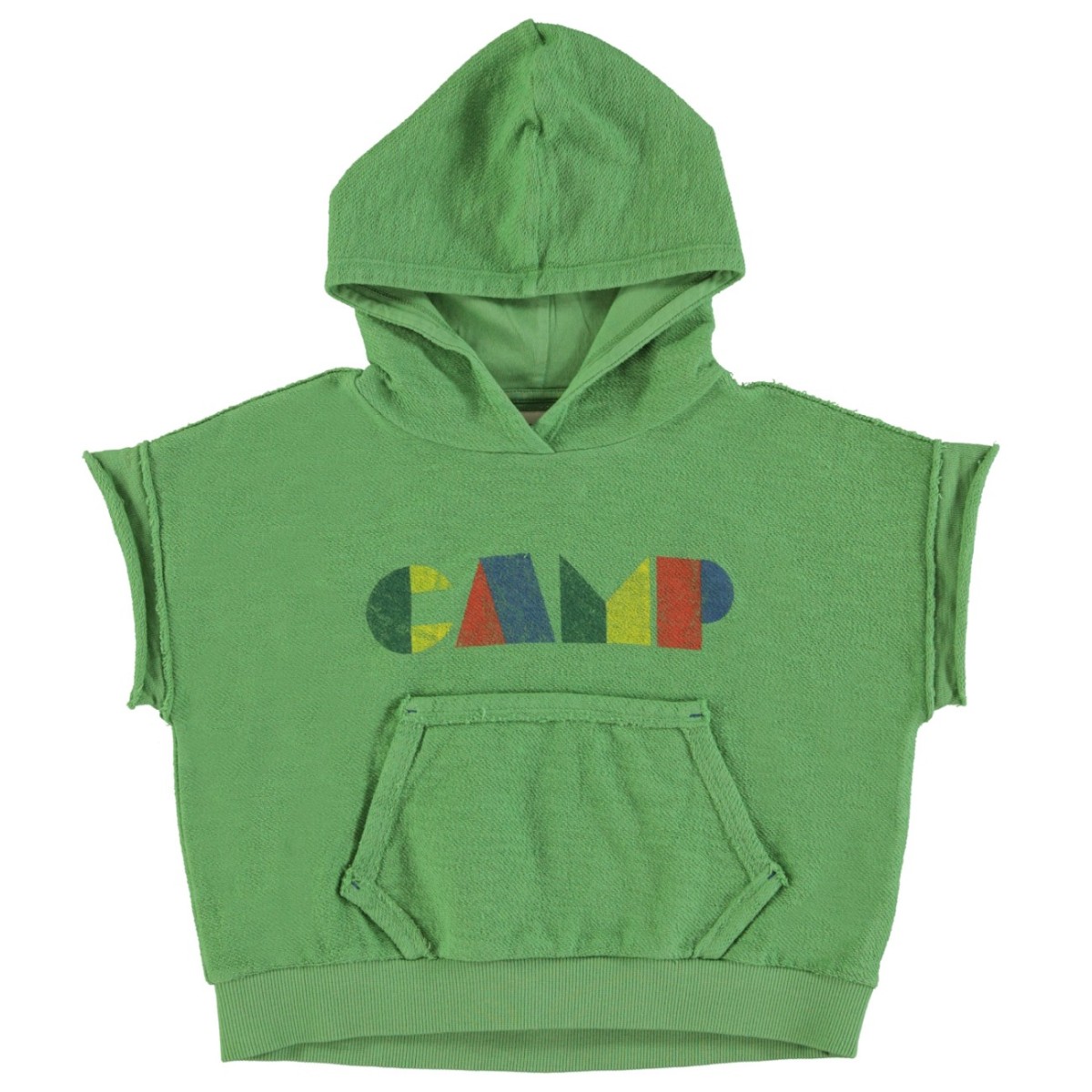 Sleeveless Hooded Sweatshirt | Green W/ Multicolor 