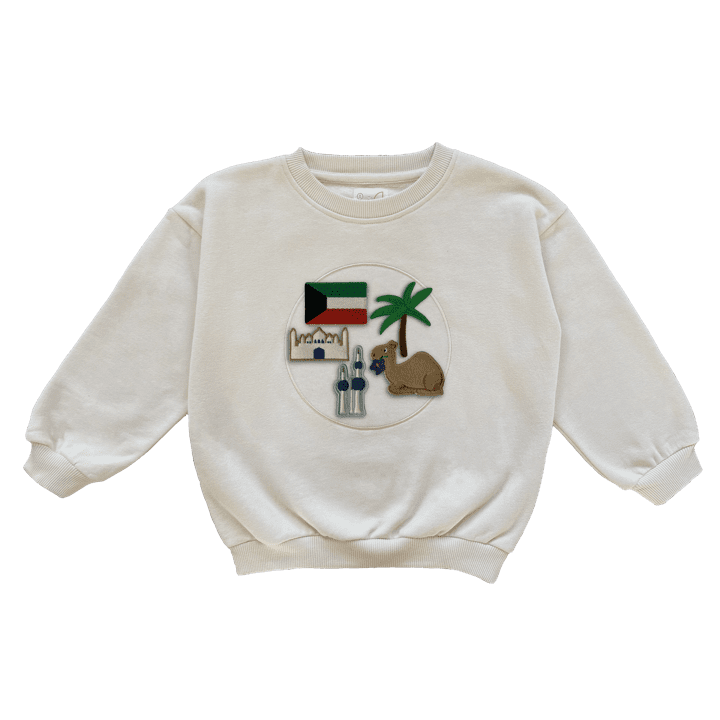 ÉCRU SWEATSHIRT + KUWAIT THEMATIC PATCHES
