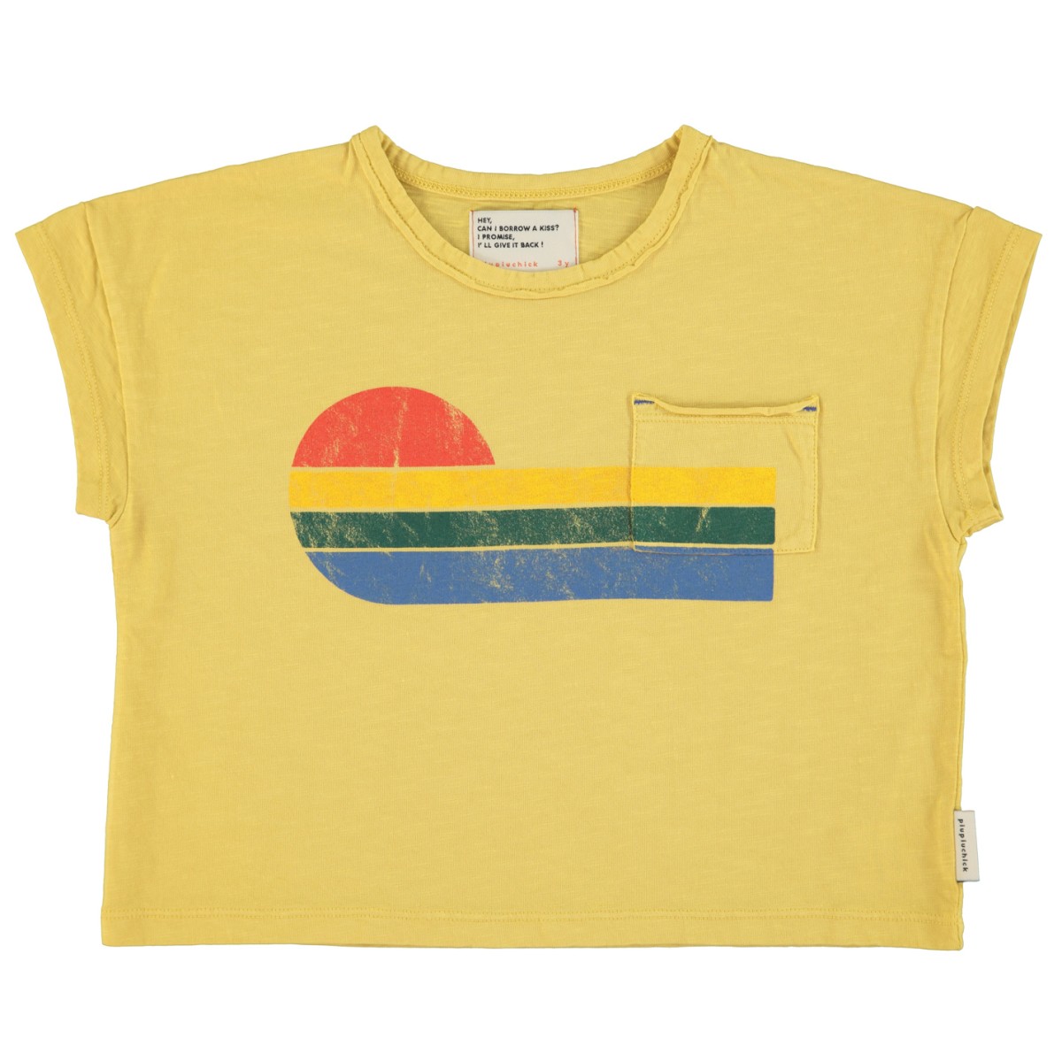 Tshirt | Yellow W/ Multicolor Wave Print