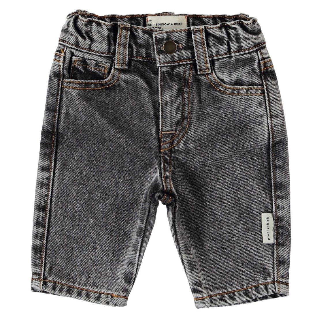 Unisex Washed Black Denim Trousers