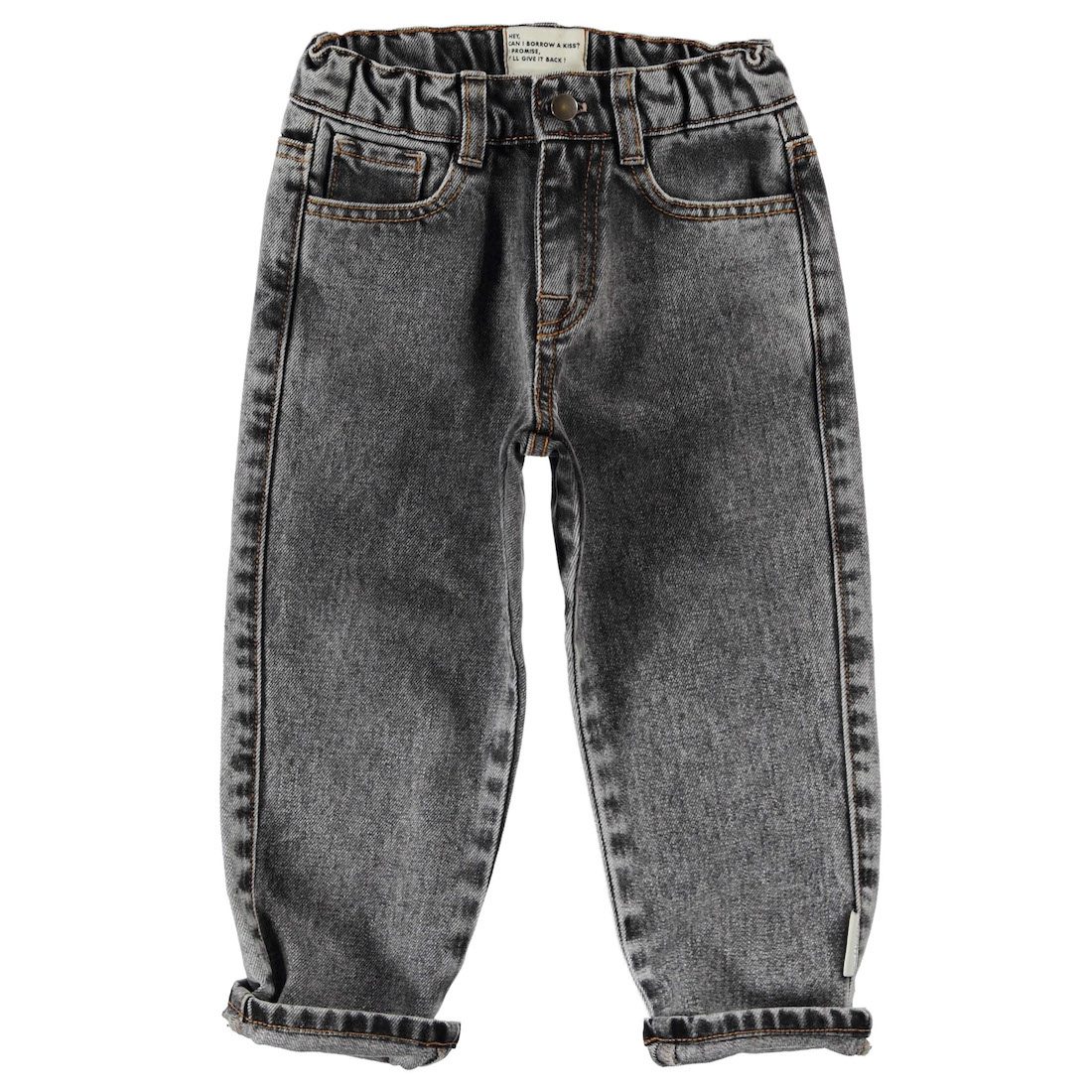 Unisex Washed Black Denim Trousers