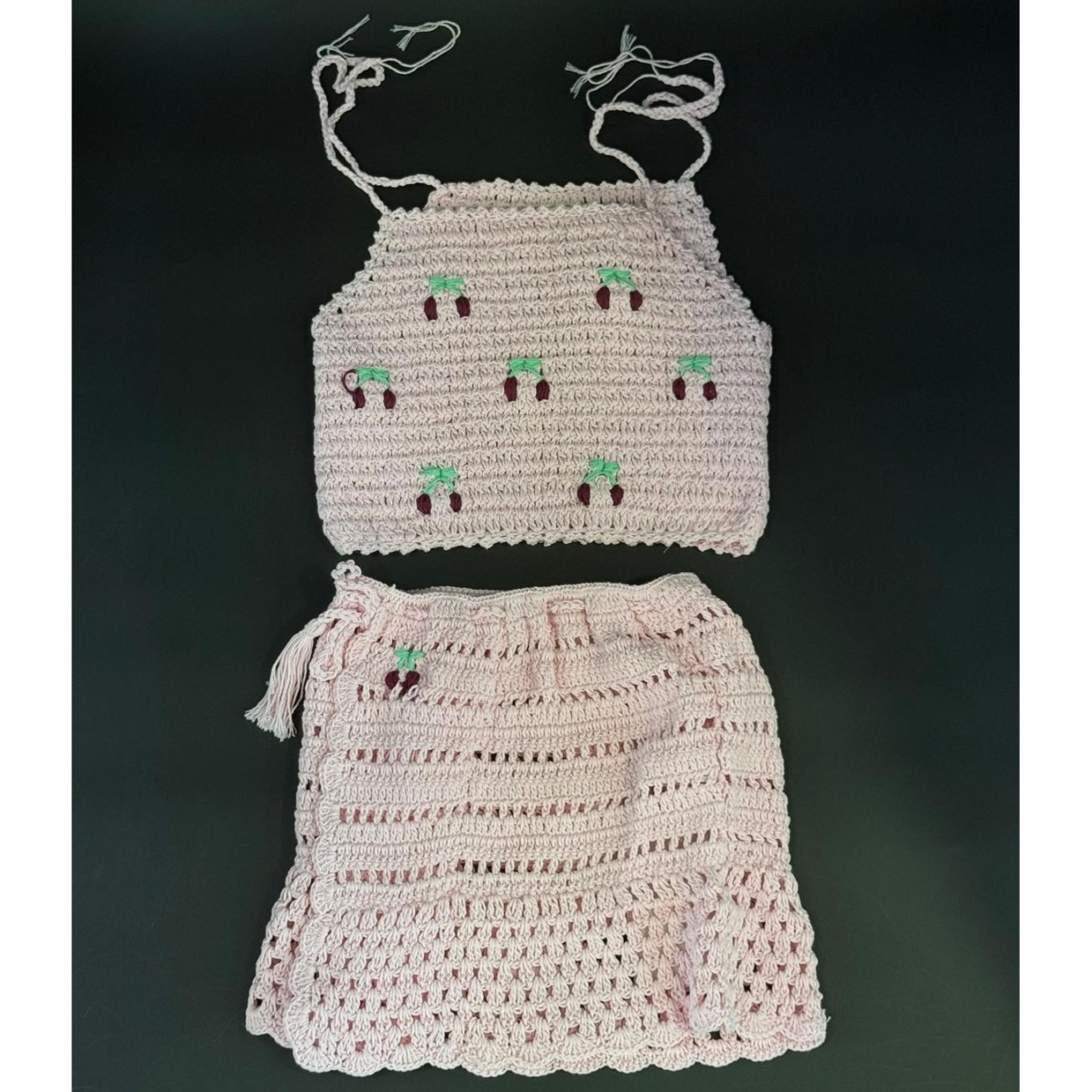 Bebe Top & Skirt | Pink Cherries